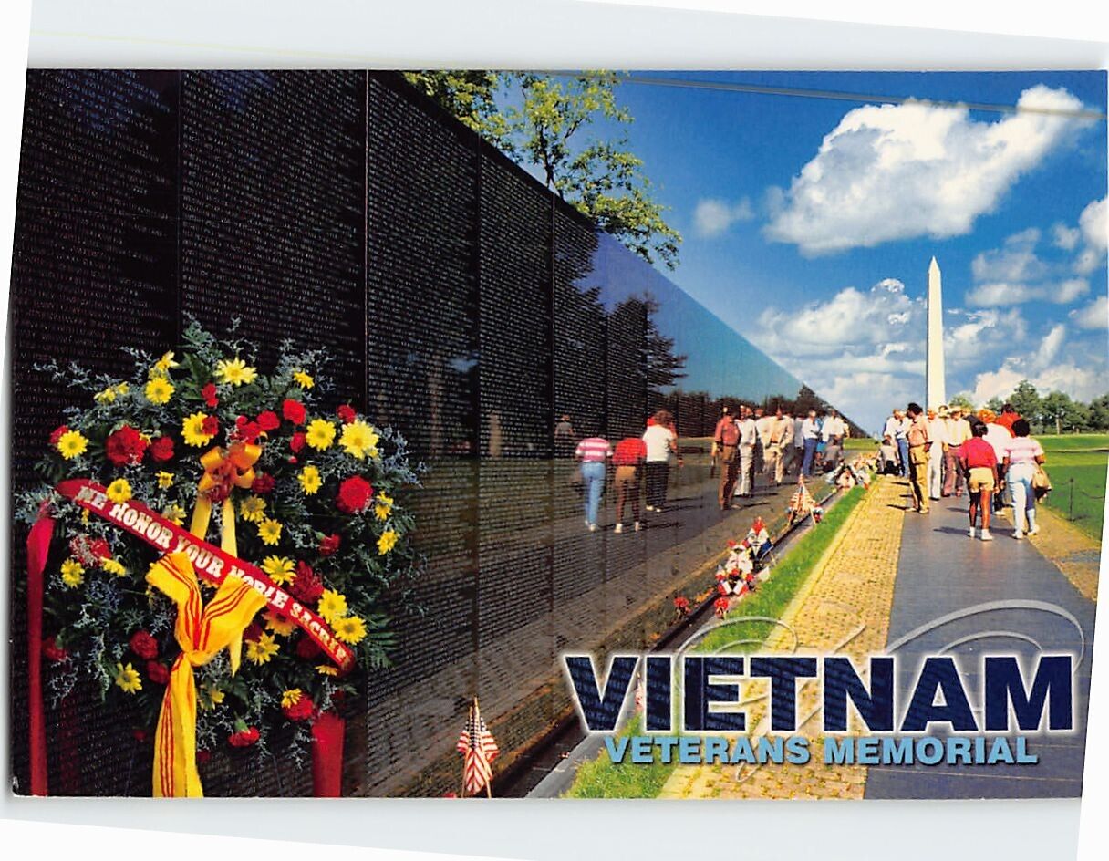 Postcard Vietnam Veterans Memorial Washington DC USA