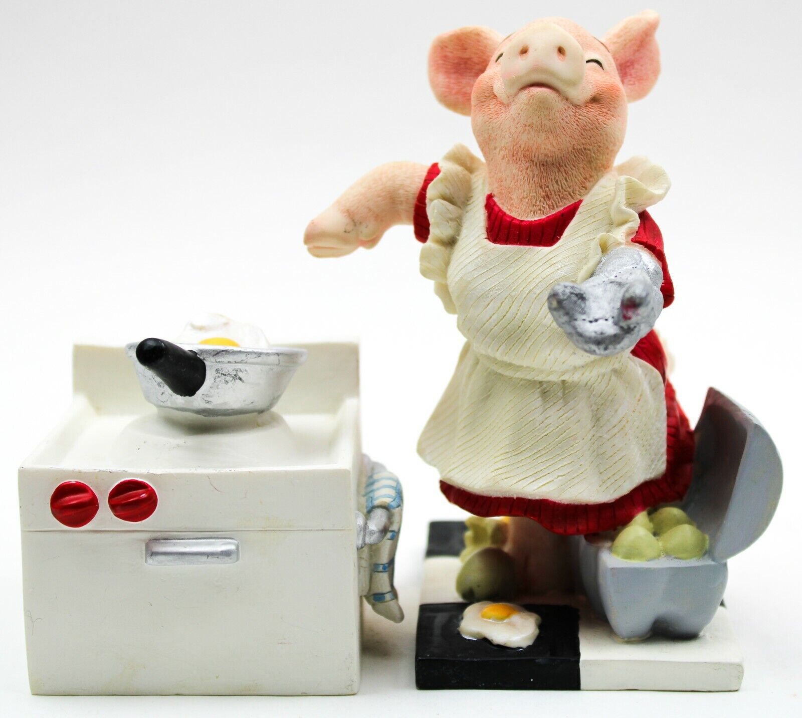 Pig Cooking Eggs Over Stove Figurine (2 PCS) 5\