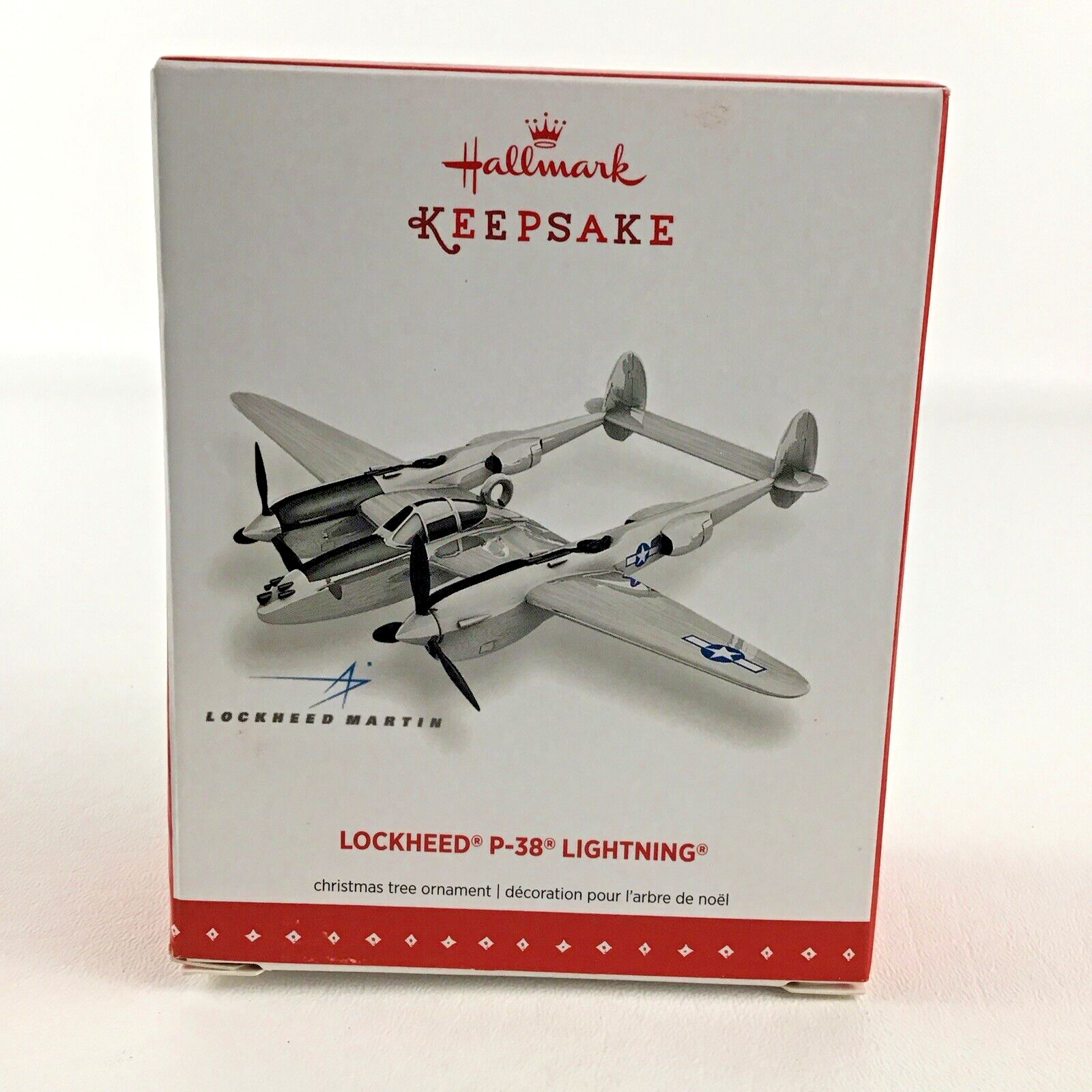 Hallmark Keepsake Christmas Ornament Lockheed P-38 Lightning Airplane New 2015