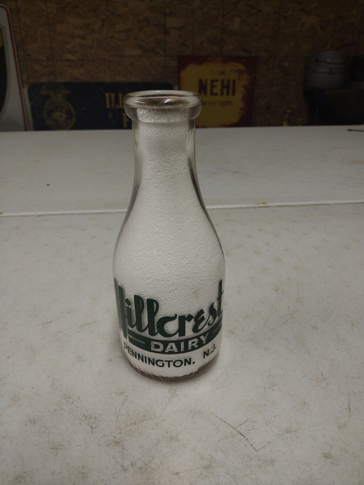 Vintage Hillcrest Dairy Pennington NJ One Quart Milk Bottle