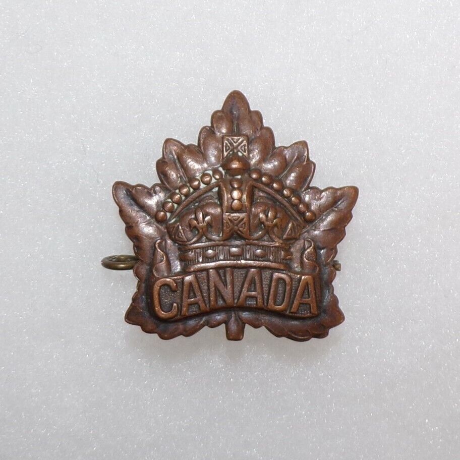 CANADA Canadian Expeditionary Force CEF Copper-Colored Collar Badge KC