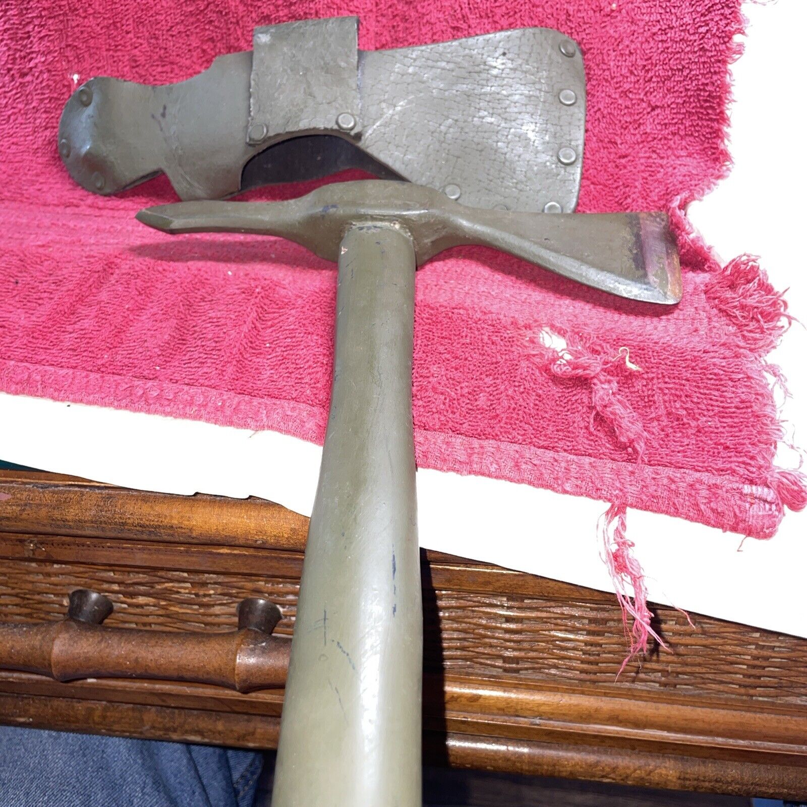 Vintage Military US Service Hatchet Wood Handle Field Gear Army Axe