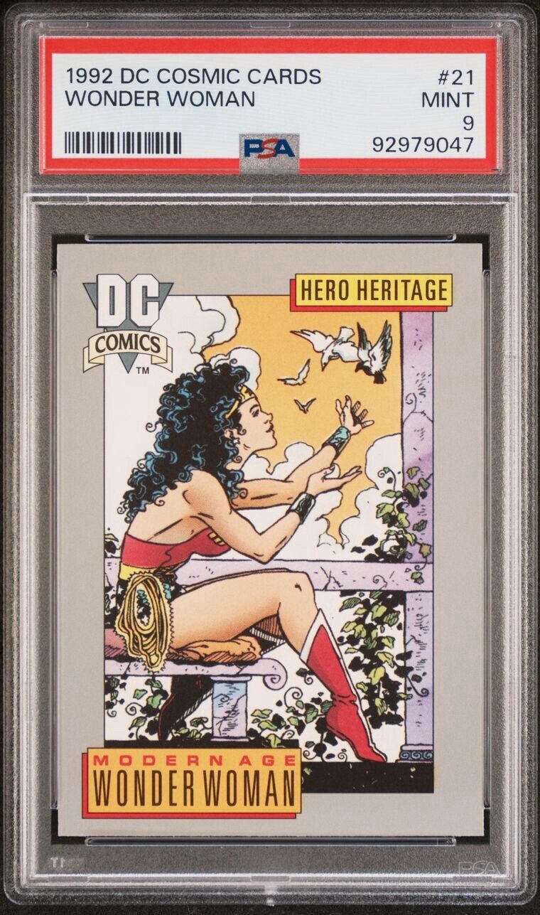 WONDER WOMAN PSA 9 1992 DC Comic Cards #21 LOW POP