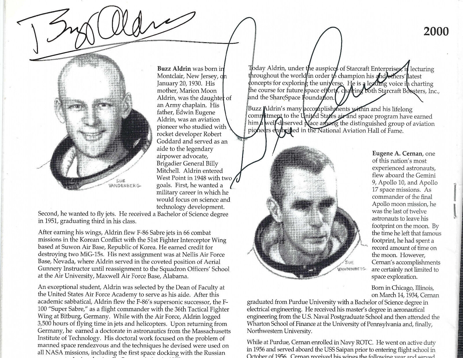 Apollo 11 Aldrin & Apollo 17 Cernan autographs: 1st & last moon landings
