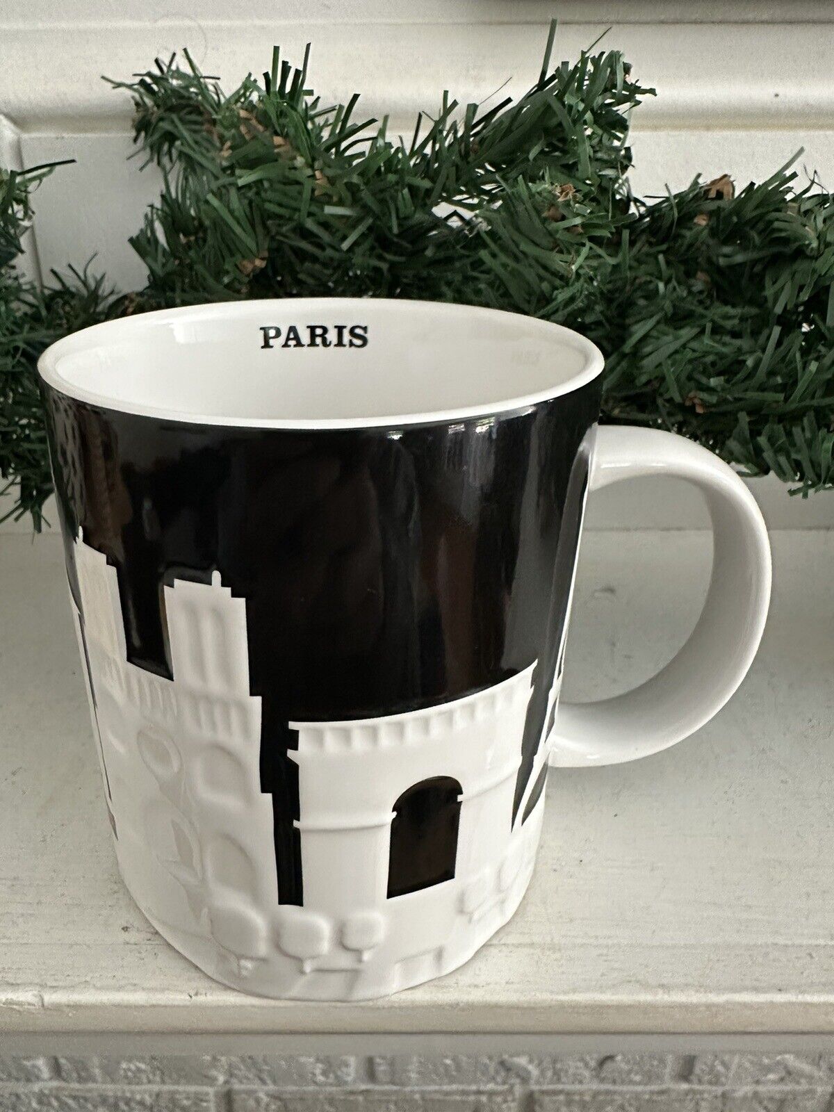 Brand New Authentic Starbucks PARIS Relief Mug Red Metro Sign w/ SKU