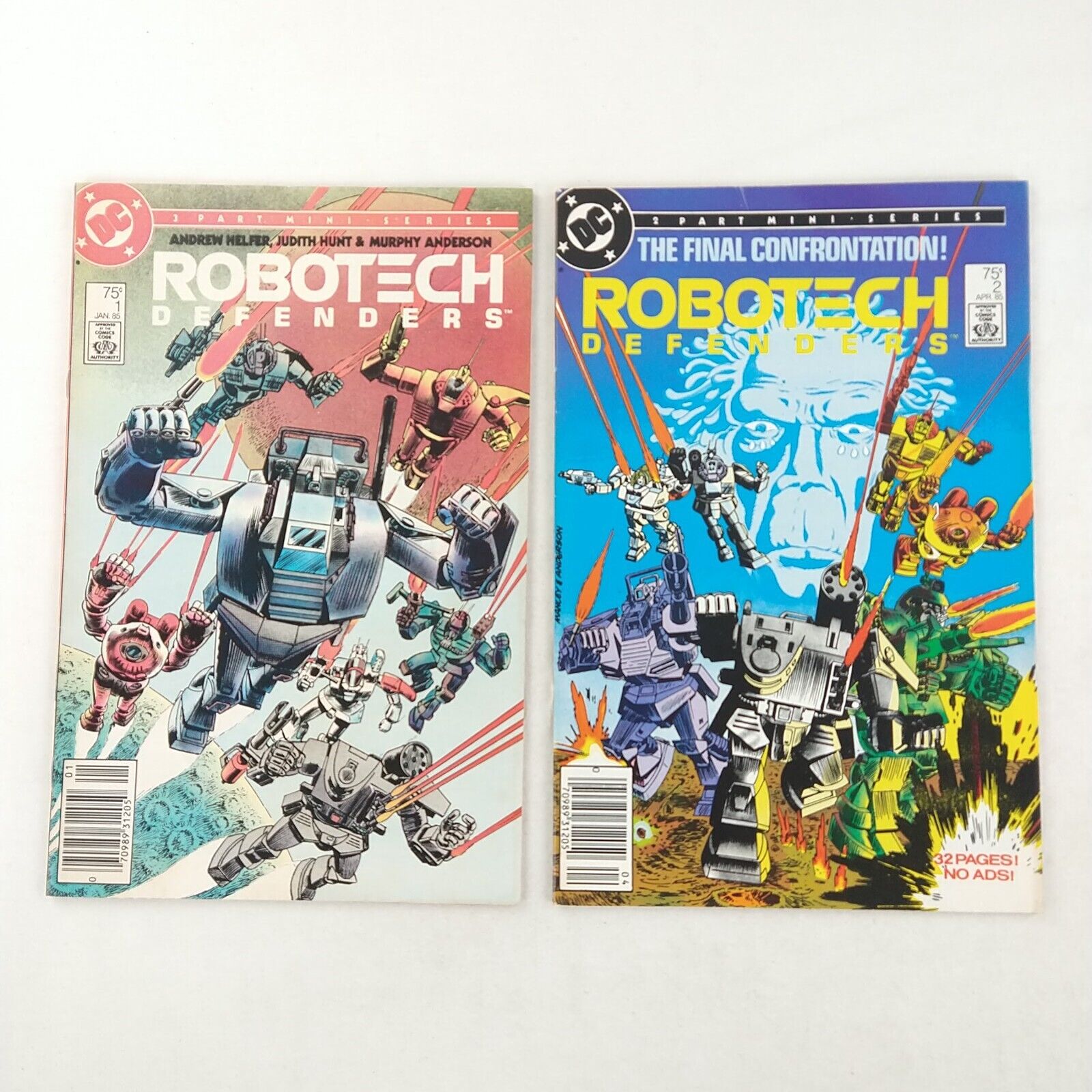 Robotech Defenders #1-2 Complete Set 1 2 Newsstand Lot VF (1985 DC Comics)