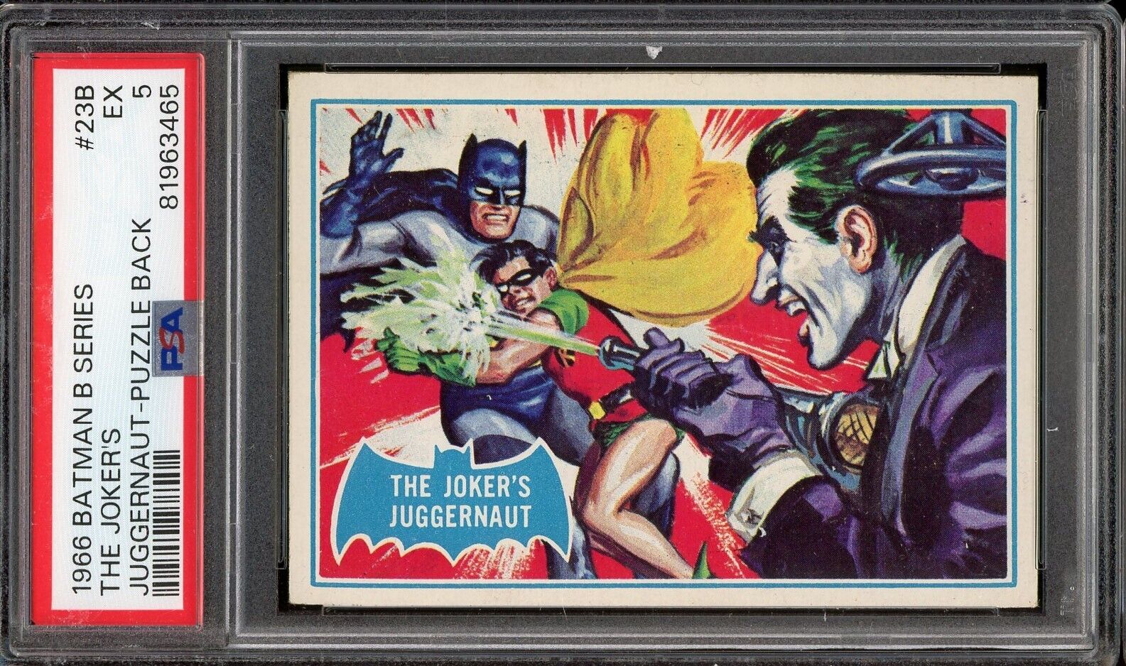 1966 Batman B Series Puzzle Back 23B The Joker\'s Juggernaut PSA 5