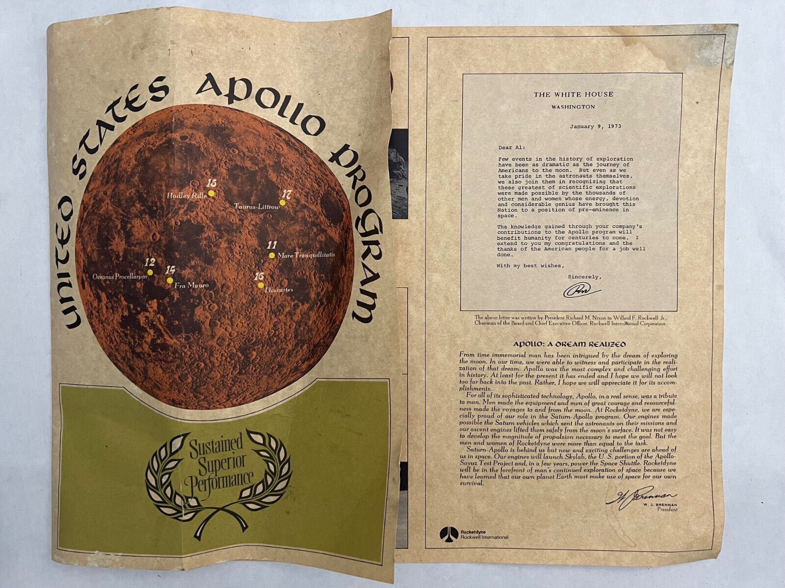 Original Space Apollo Program End Rockwell/Rocketdyne Event Brochure Rare NASA