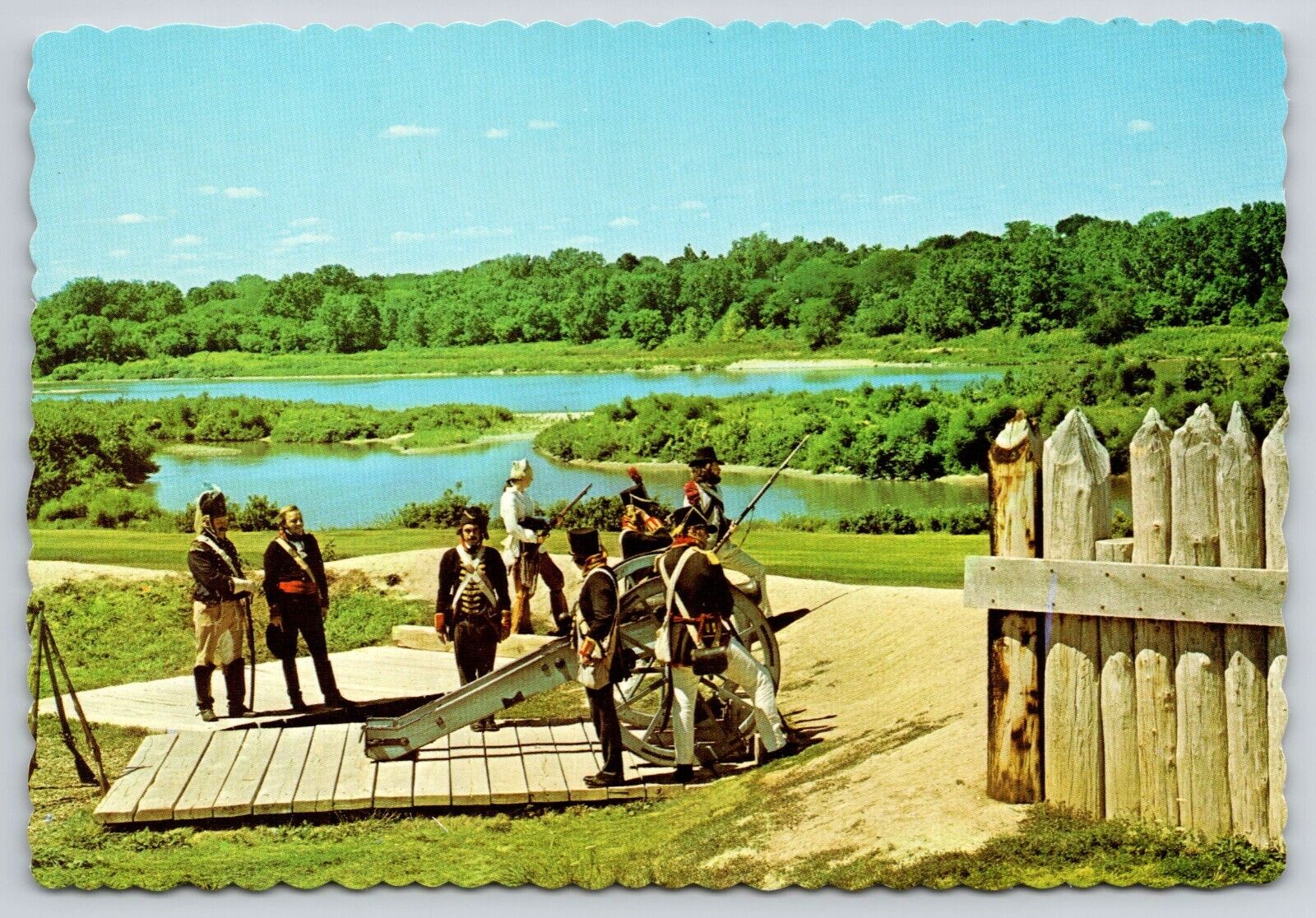 Fort Meigs Soldiers Cannon Battery Maumee River Perrysburg OH Postcard UNP 6x4