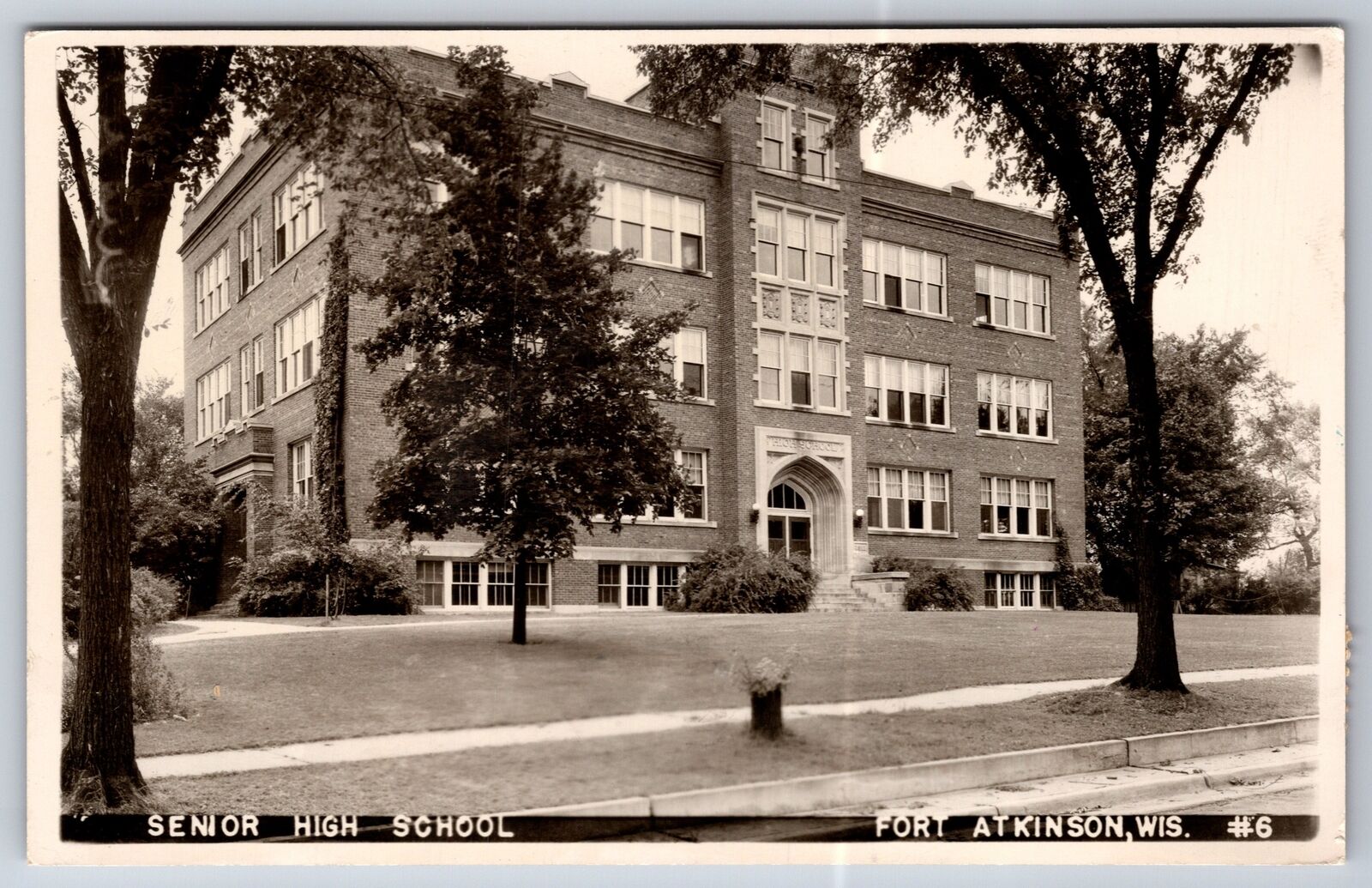 Fort Atkinson Wisconsin~Senior High School~1952 RPPC
