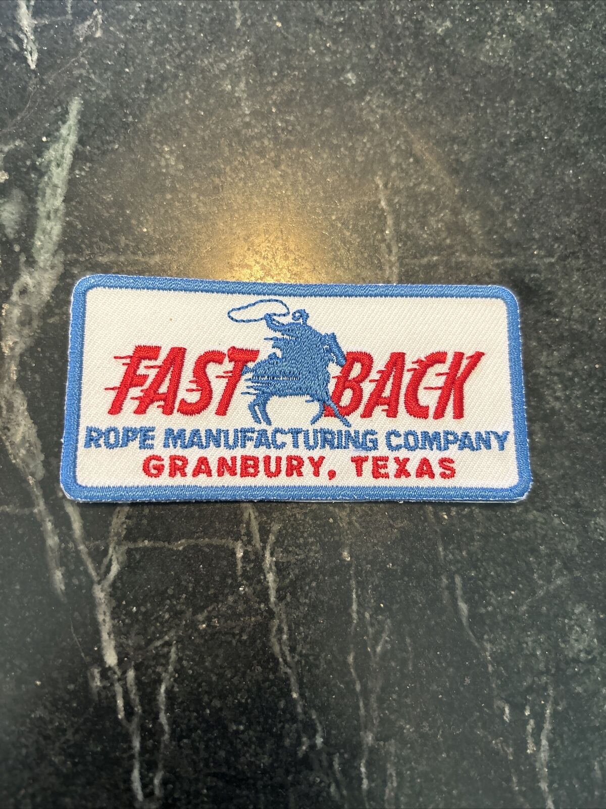 Fast Back Rope TX COWBOY HORSE Horses RODEO Patch 4” Vtg Western Fastback Steer
