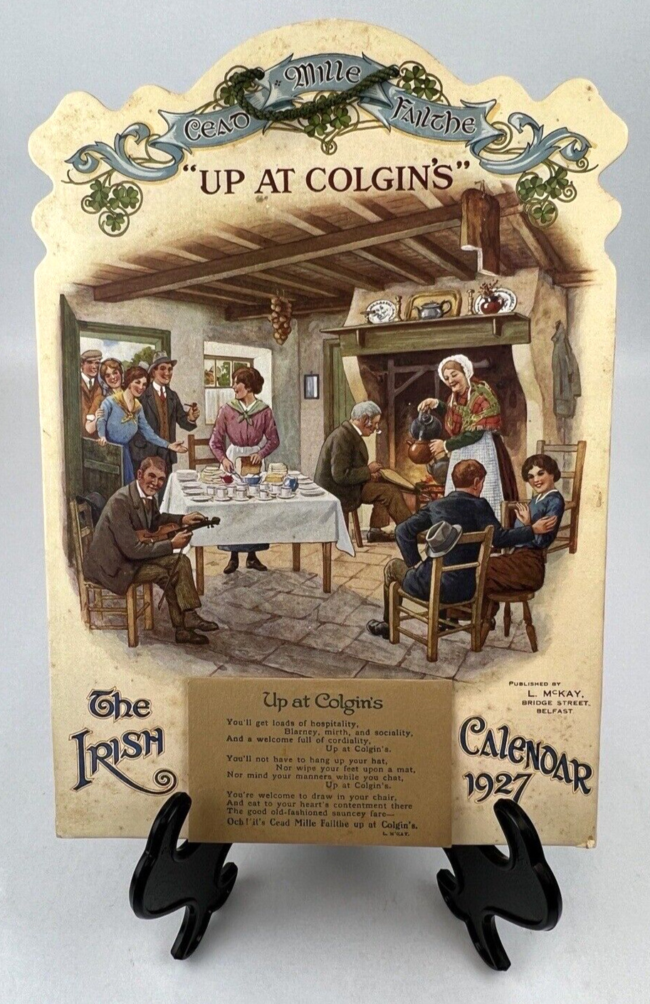 1927 “The Irish Calendar” L. McKay Belfast Ireland 'Up at Colgin’s' Poetry Rare