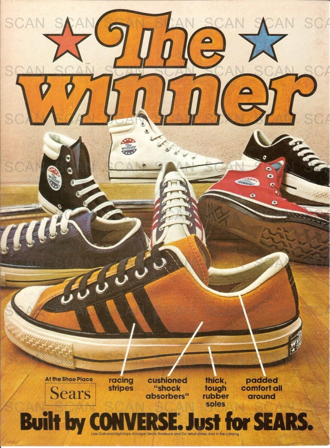 1974 Converse Athletic Shoes Vintage Magazine Ad  \'The Winner\' Built for Sears