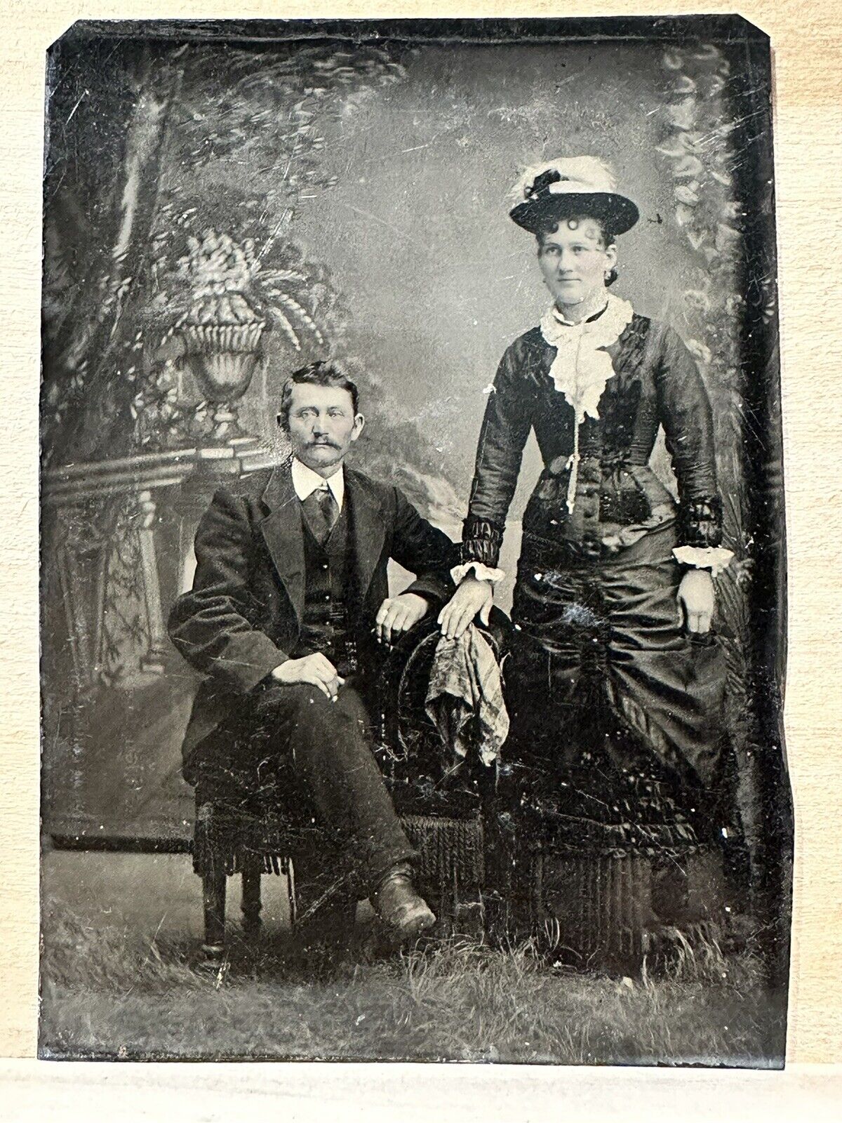 Attractive Young Victorian Couple Wedding  Plate Daguerreotype Photograph