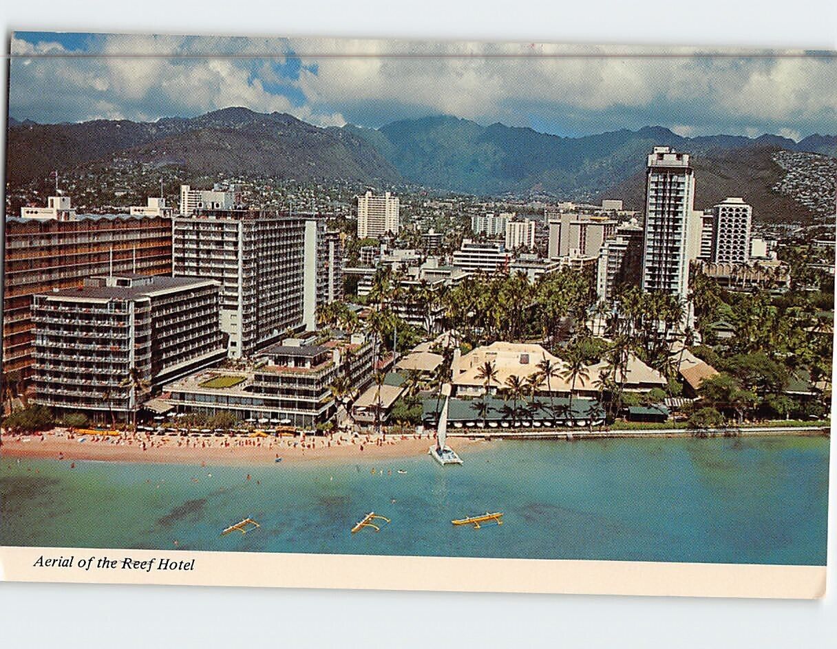 Postcard Aerial of the Reef Hotel Honolulu Hawaii