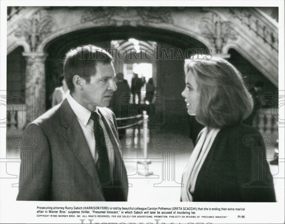 1990 Press Photo Actors Harrison Ford Greta Scacchi In \