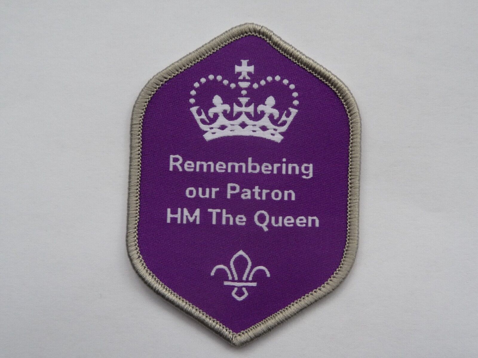 UK Scouting Official Uniform Memorial Badge Remembering Our Patron HM The Queen