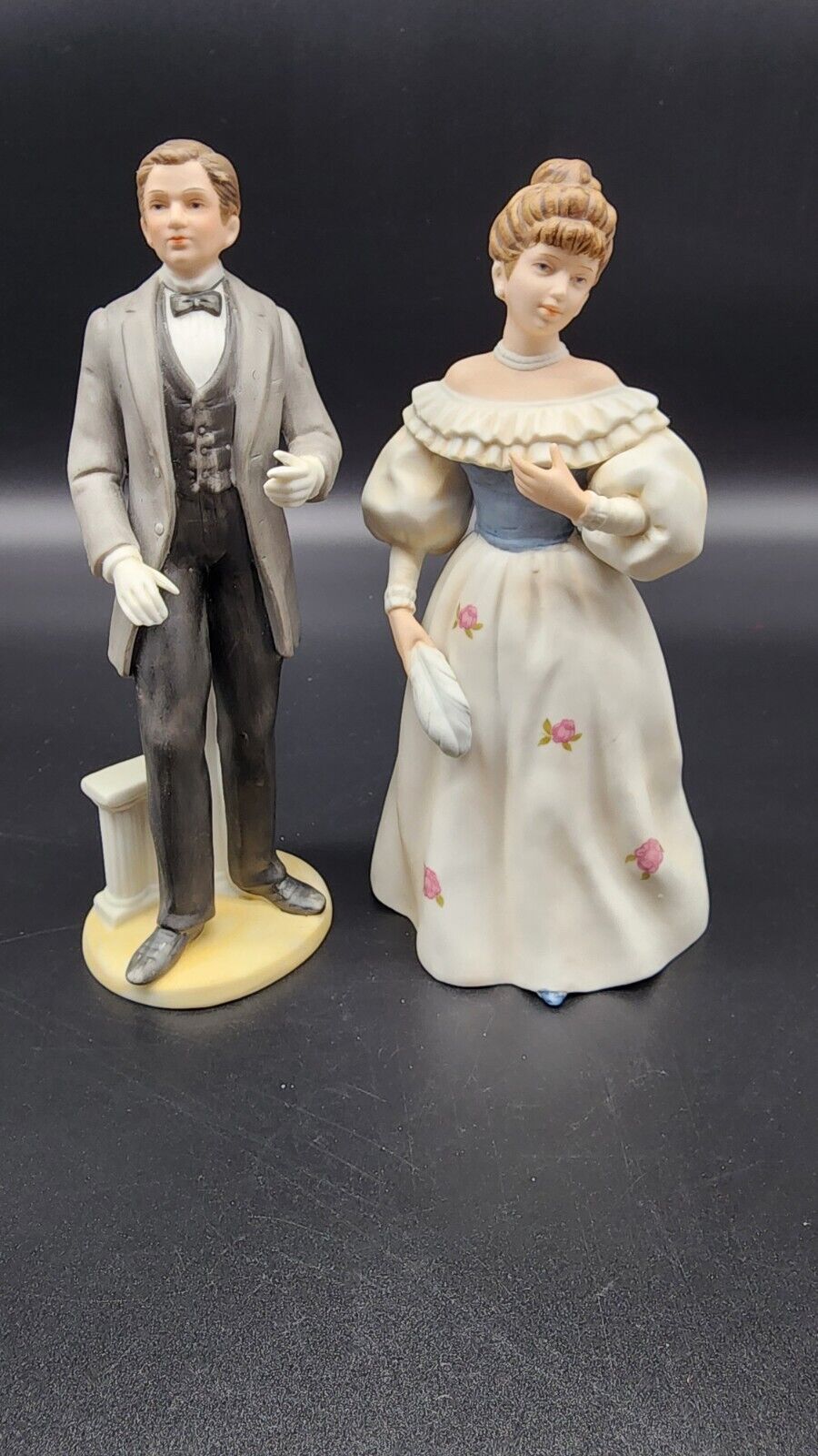 HOMCO Set Of 2 Victorian Lady Belle Of The Ball Ceramic 8\
