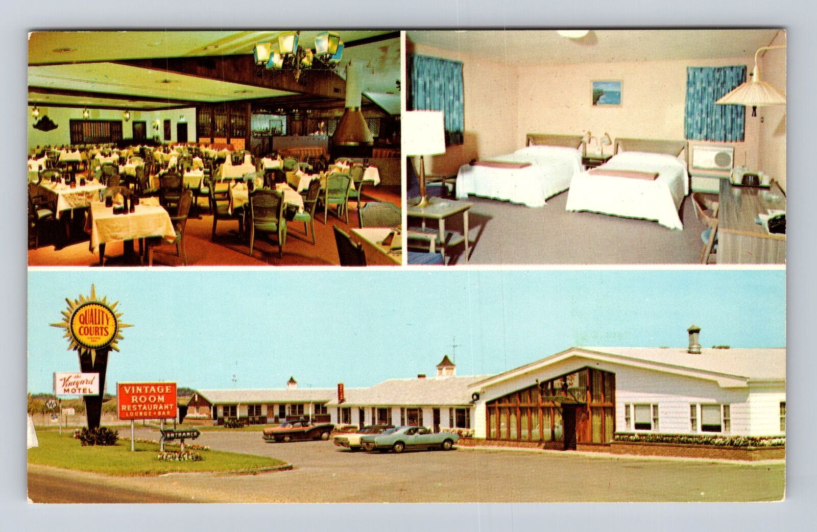 Dunkirk NY-New York, Vineyard Motel Advertising, Vintage Souvenir Postcard