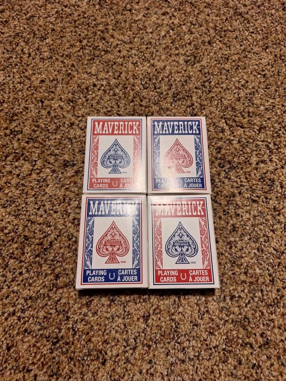 MAVERICK Playing Cards Brand New & Sealed ~4 Decks ~2 Red & 2 Blue