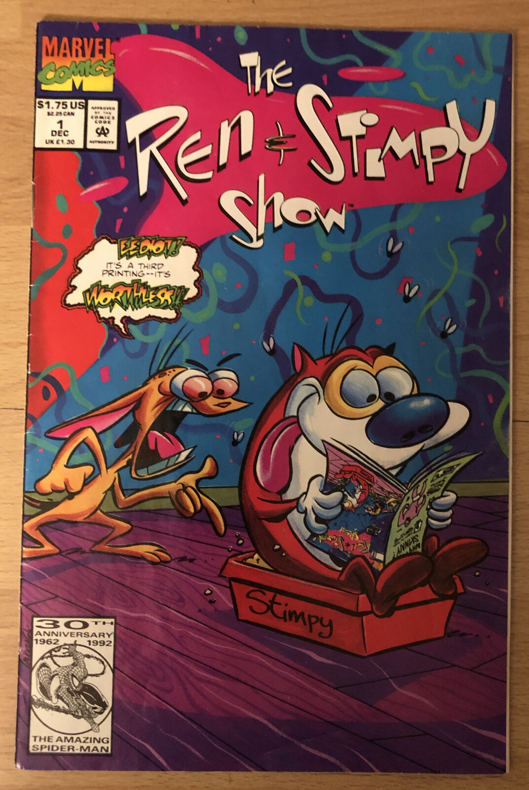 Ren Stimpy 1 Rare Third 3rd Print; Dan Slott Story, Mike Kazaleh Art Reader Copy