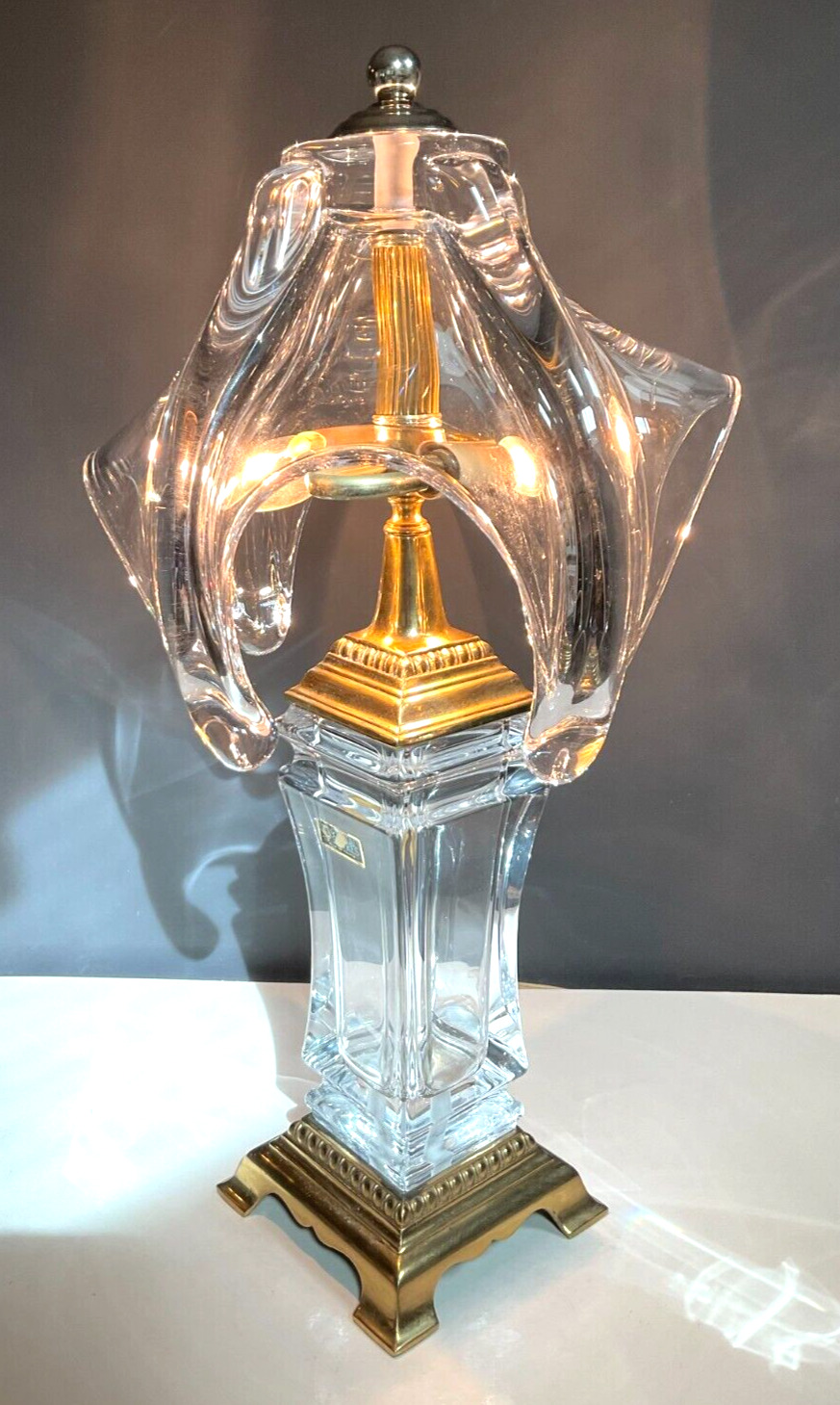 Cristal de Sevres Cofrac Art Verrier Style Table Lamp France Vintage