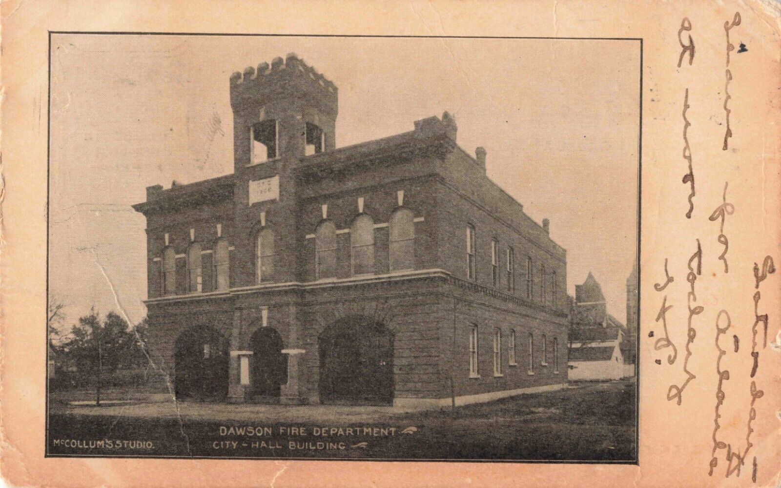 Dawson Fire Department City Hall Dawson Georgia GA 1907 Postcard