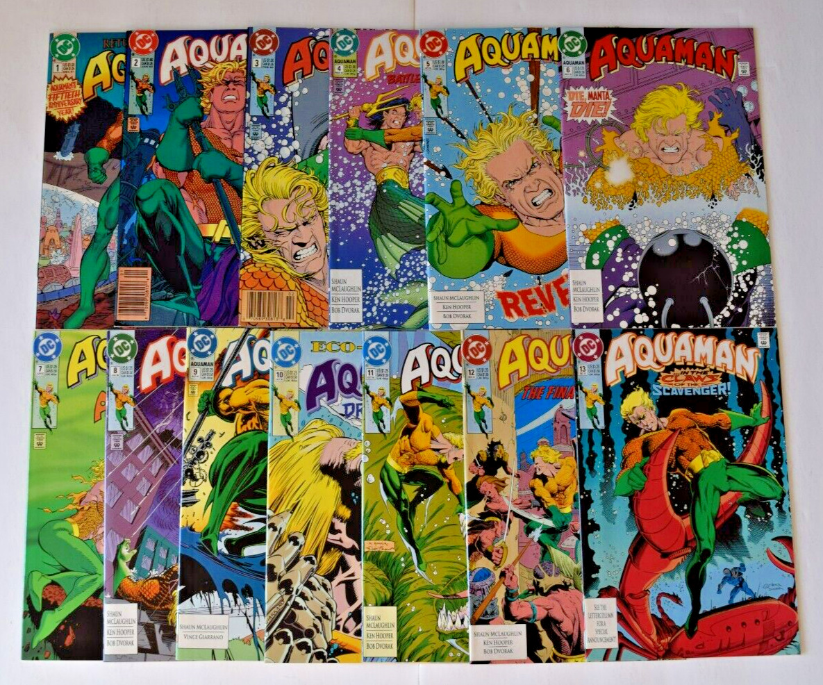 AQUAMAN  13 ISSUE COMPLETE SET 1-13 (1991) DC COMICS