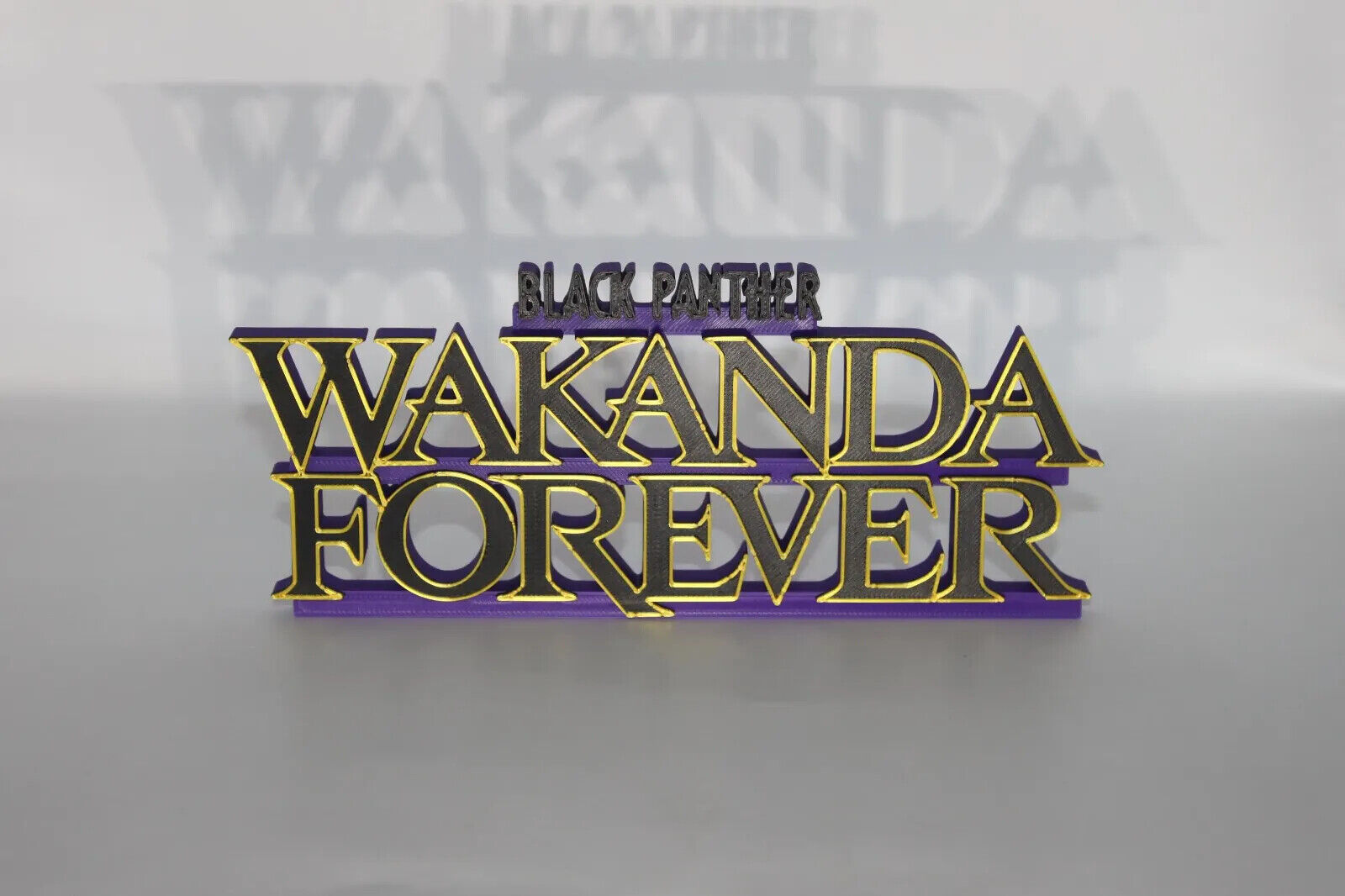 Black Panther, Wakanda Forever 3D printed Logo Art