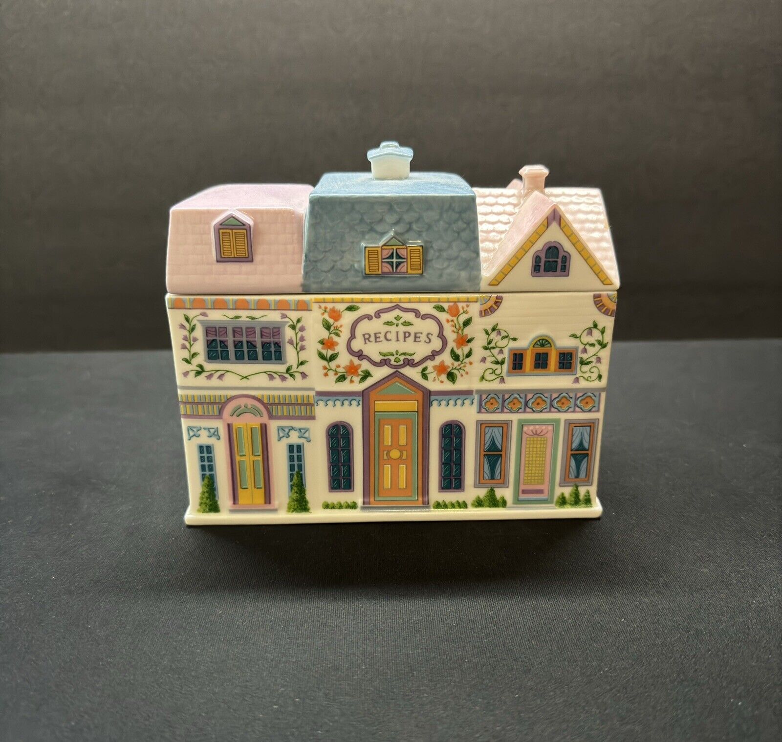 Lenox Village Porcelain Recipe Box 1994 Excellent Condition