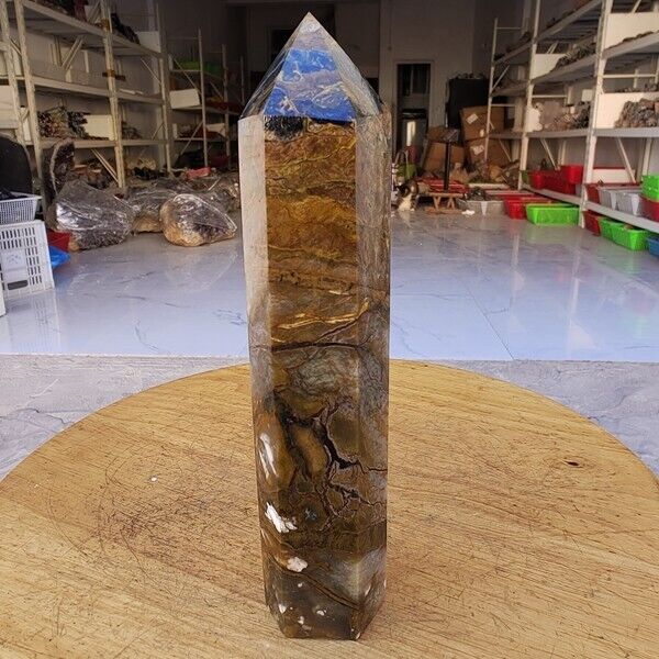 430g WOW Natural Rare Pietersite Crystal Obelisk Quartz Tower Point Healing