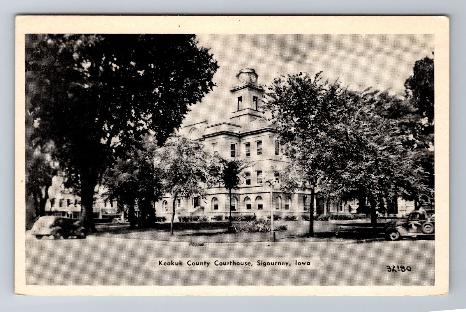 Sigourney IA-Iowa, Keokuk County Courthouse, Antique, Vintage Souvenir Postcard