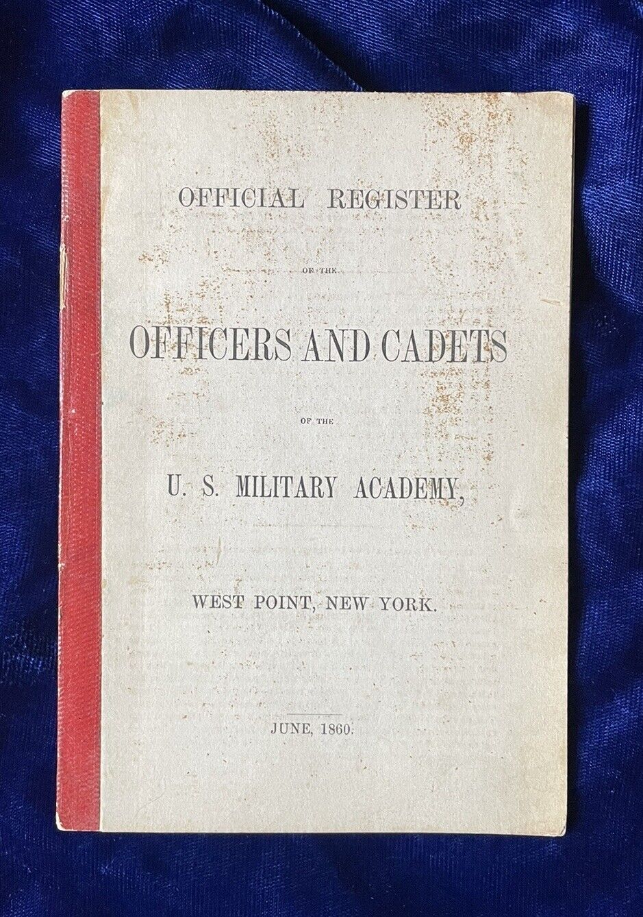 Original Register Cadets US Military Academy West Point 1860 USMA Custer Cushing