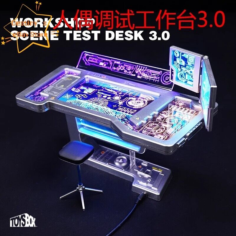 1/12 Tony Stark Armour Testing Base 3.0 Luminous Workshop Scene Test Desk 3.0