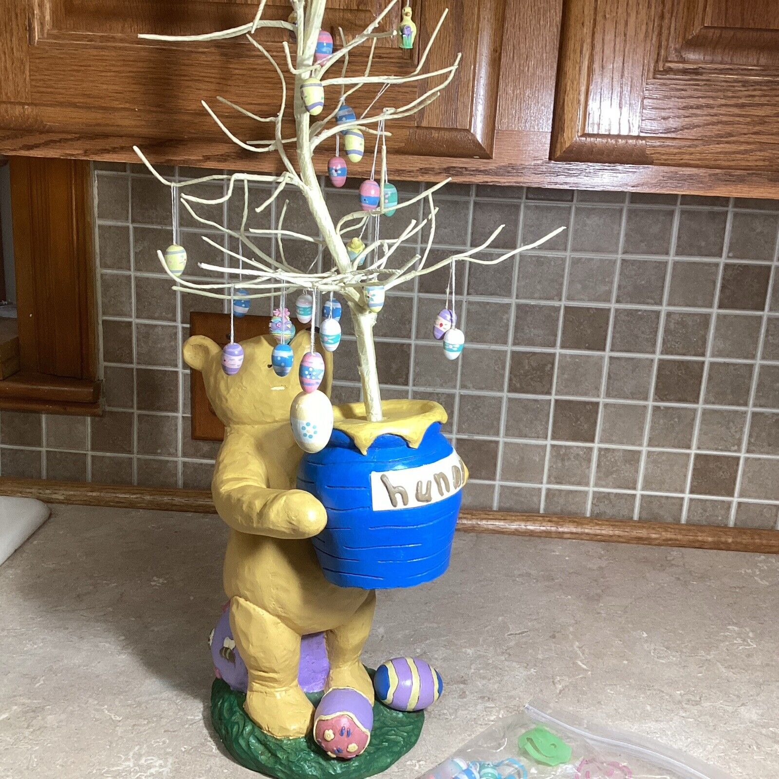 Vintage Disney CLASSIC WINNIE THE POOH  Mini Easter Tree Egg MIDWEST 24” Tall
