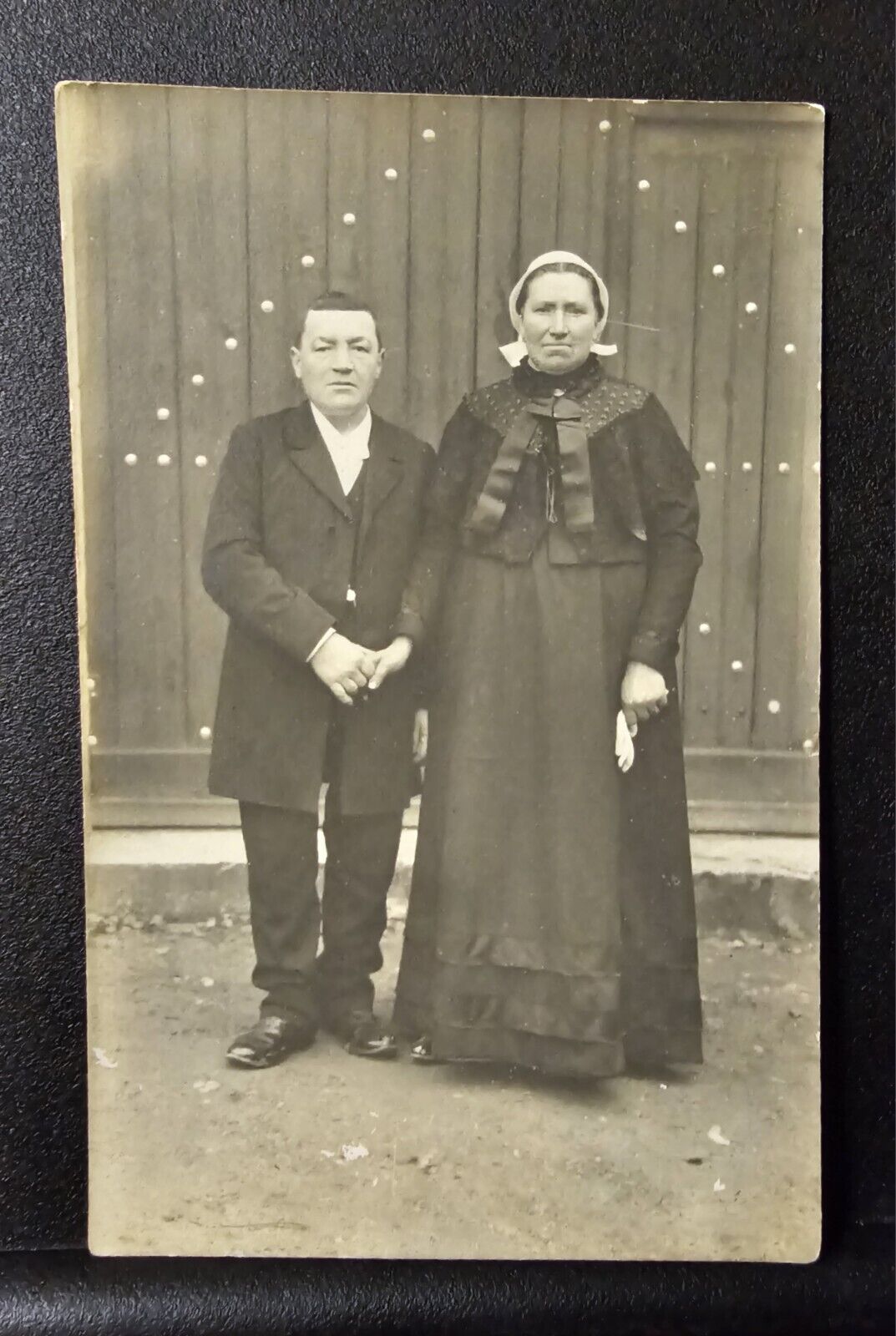 Oddly Interesting Looking Couple Real Photo Postcard France RPPC c1910