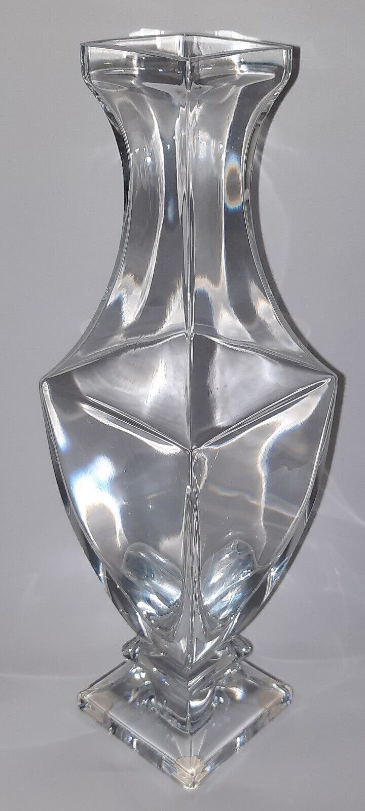 Vintage Sevres France Crystal  Vase 10” Tall Clear Pedestal Balustrade