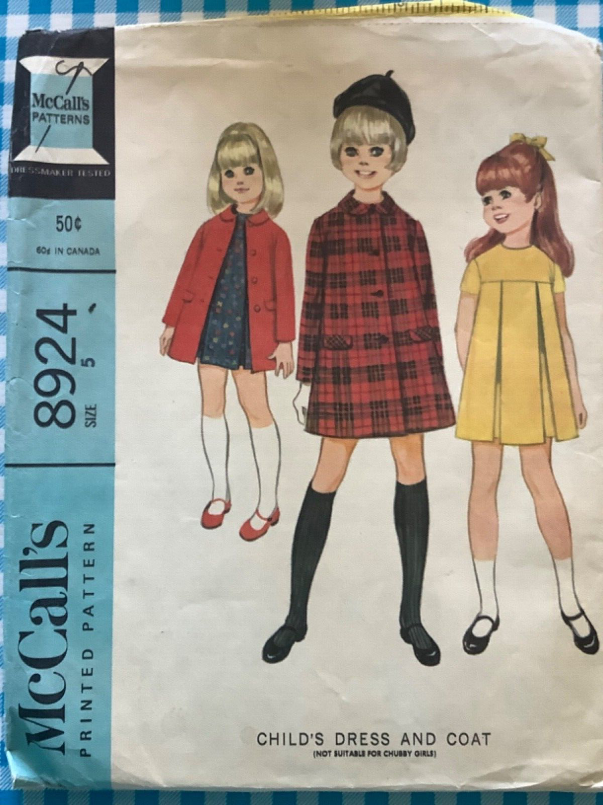 Vintage McCall’s 8924 Girl Size 5 Dress and Coat (1967)