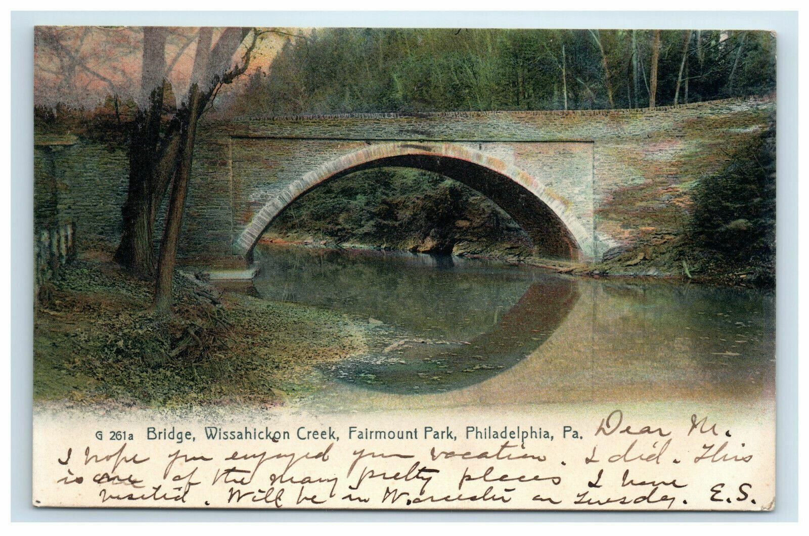 1907 Wissahickon Creek Bridge Fairmount Park PA Postcard Undivided