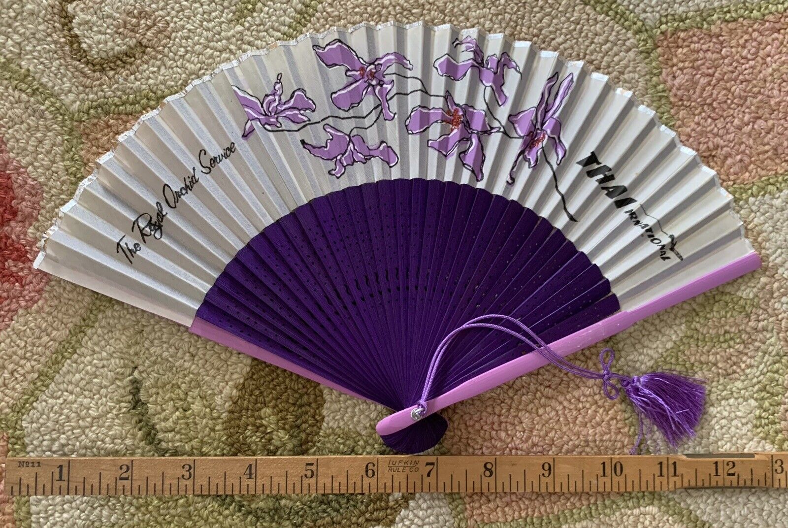 Thai International Airlines Royal Orchid Service Hand Fan