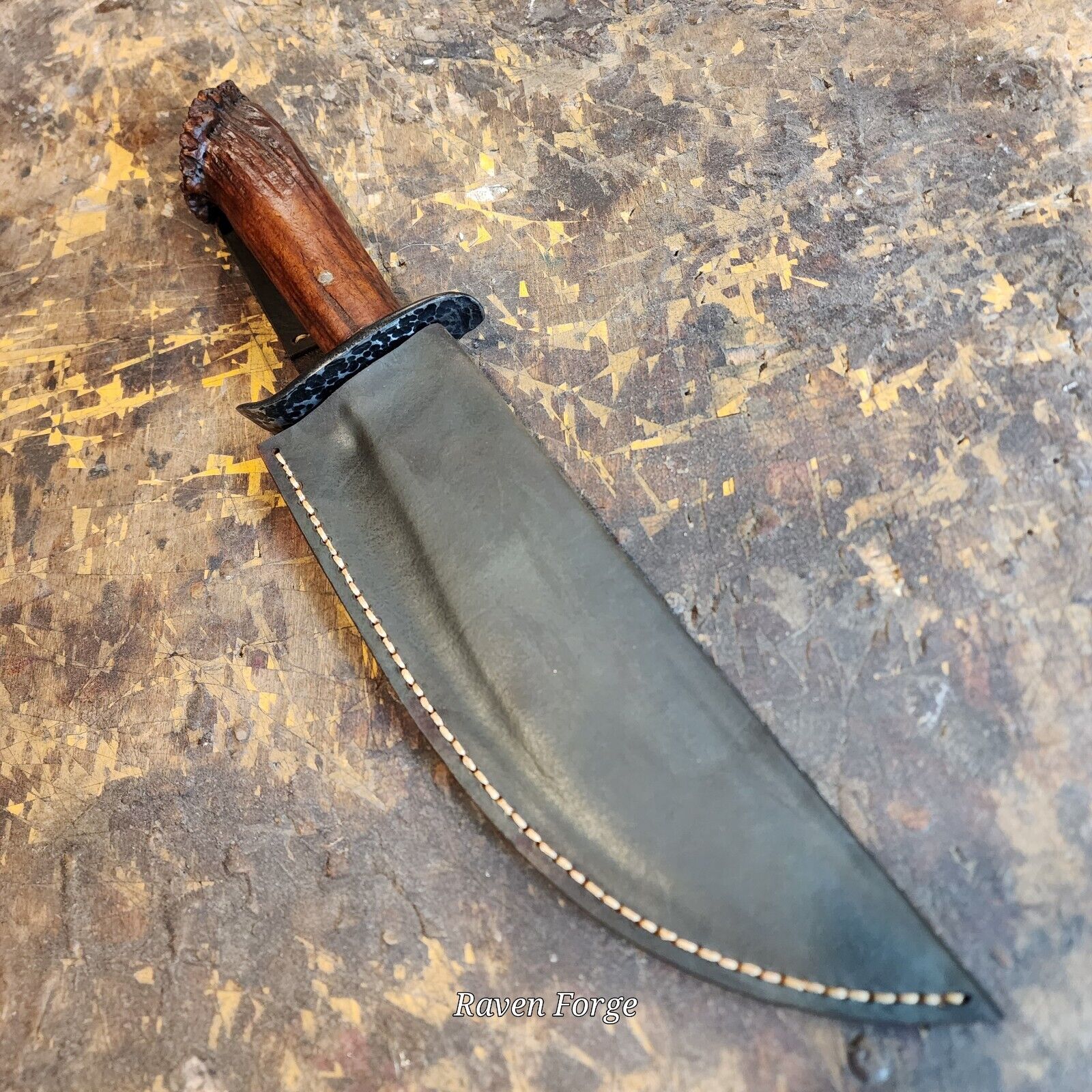 Custom Bowie Knife Hand Forged BLADESMITH MADE Raven Forge FIF