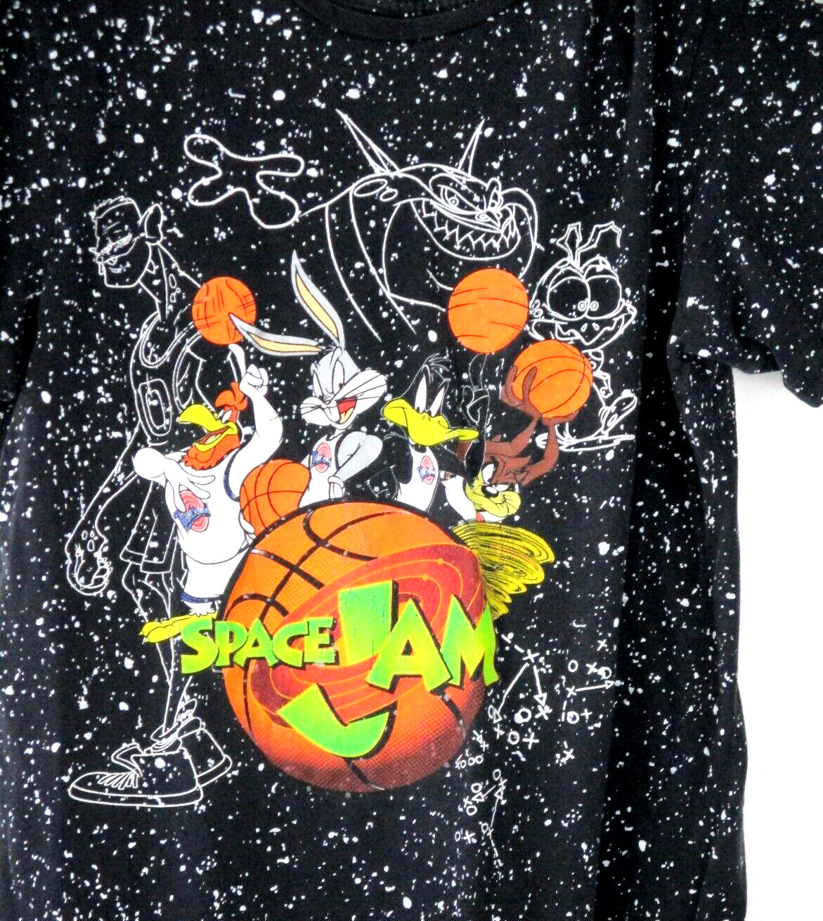 Looney Tunes Space Jam T-Shirt Galaxy Vintage Graphic Characters Men's Medium