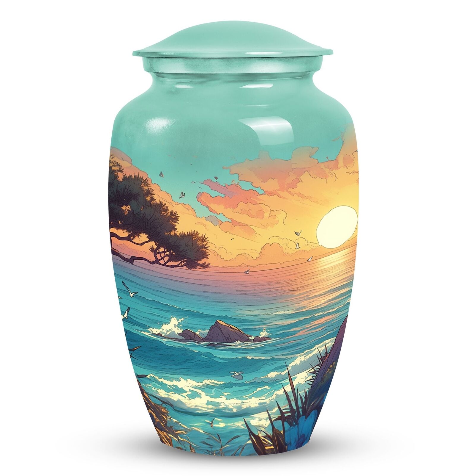 Sunset and Blue Decorative Cremation Urns for Adults & Seniors