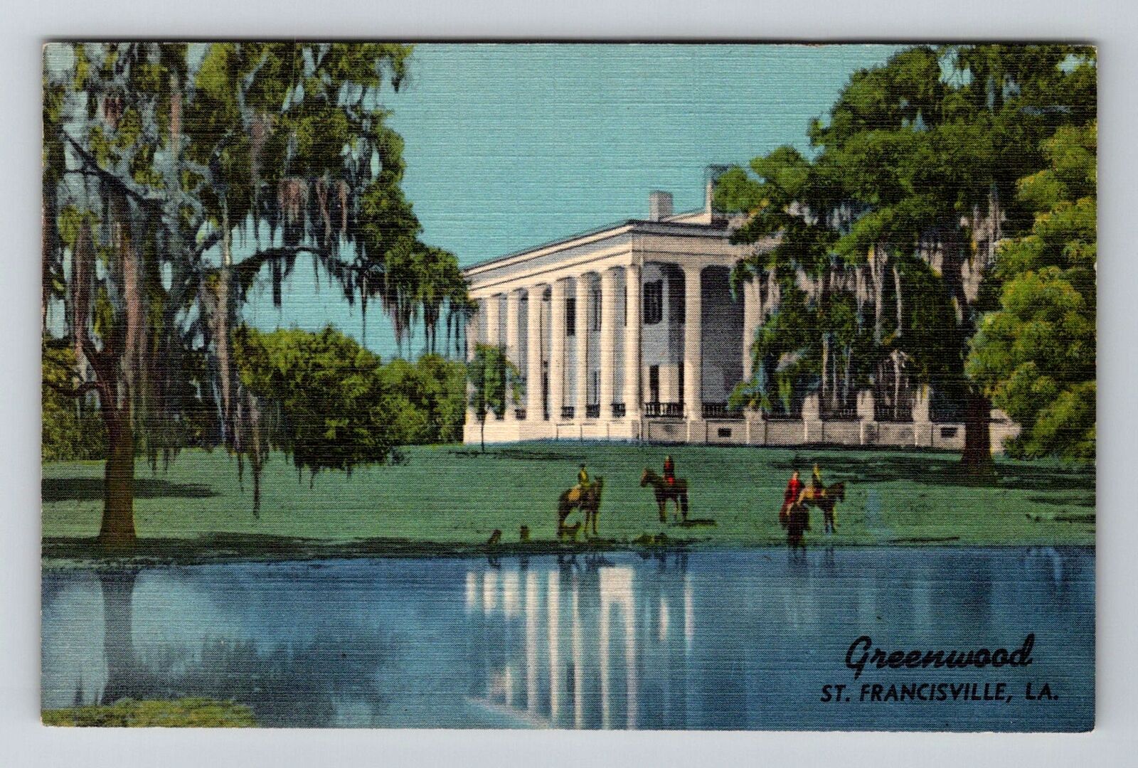 St Francisville LA-Louisiana, Greenwood Vintage Souvenir Postcard
