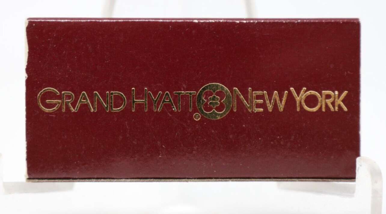 Grand Hyatt Hotel New York City NY Crystal Fountain Matchbox Unstruck Vintage