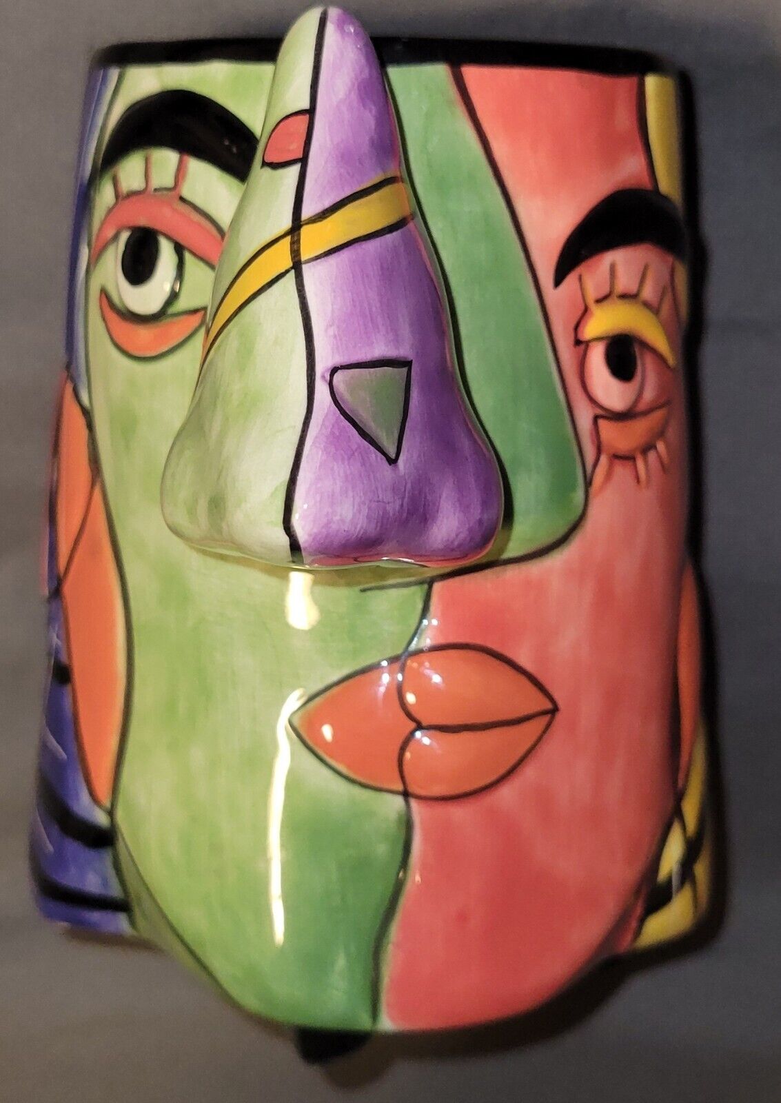Muzeum Picasso Face Mug Large Nose Abstract Hand Painted 