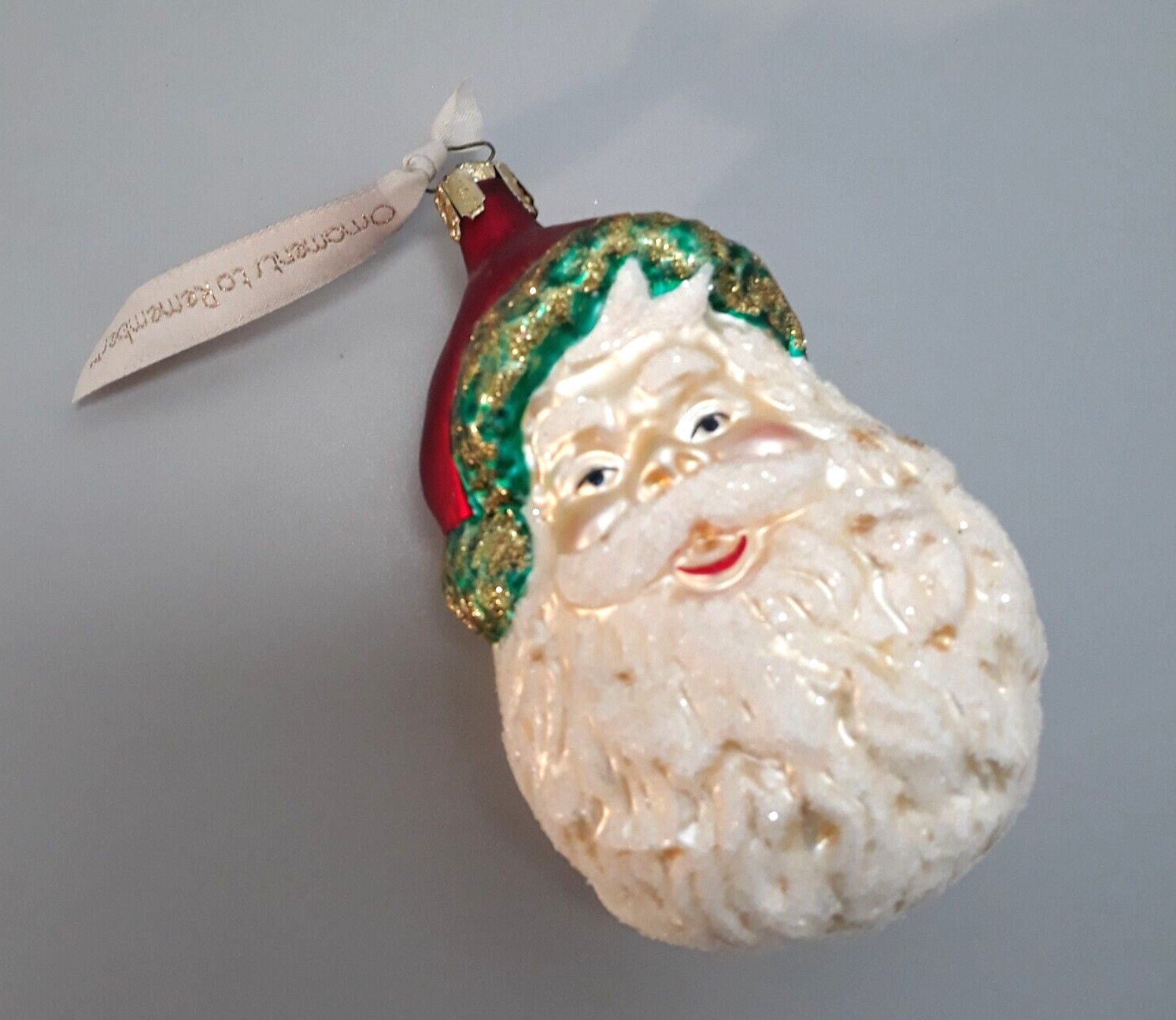 Vintage Santa Head Christmas Ornament Glass Christborn 5\
