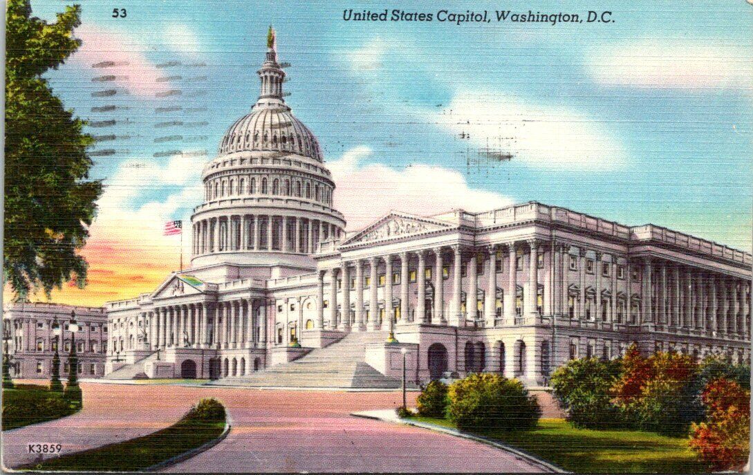 c1951 US Capitol Washington DC Vintage Postcard