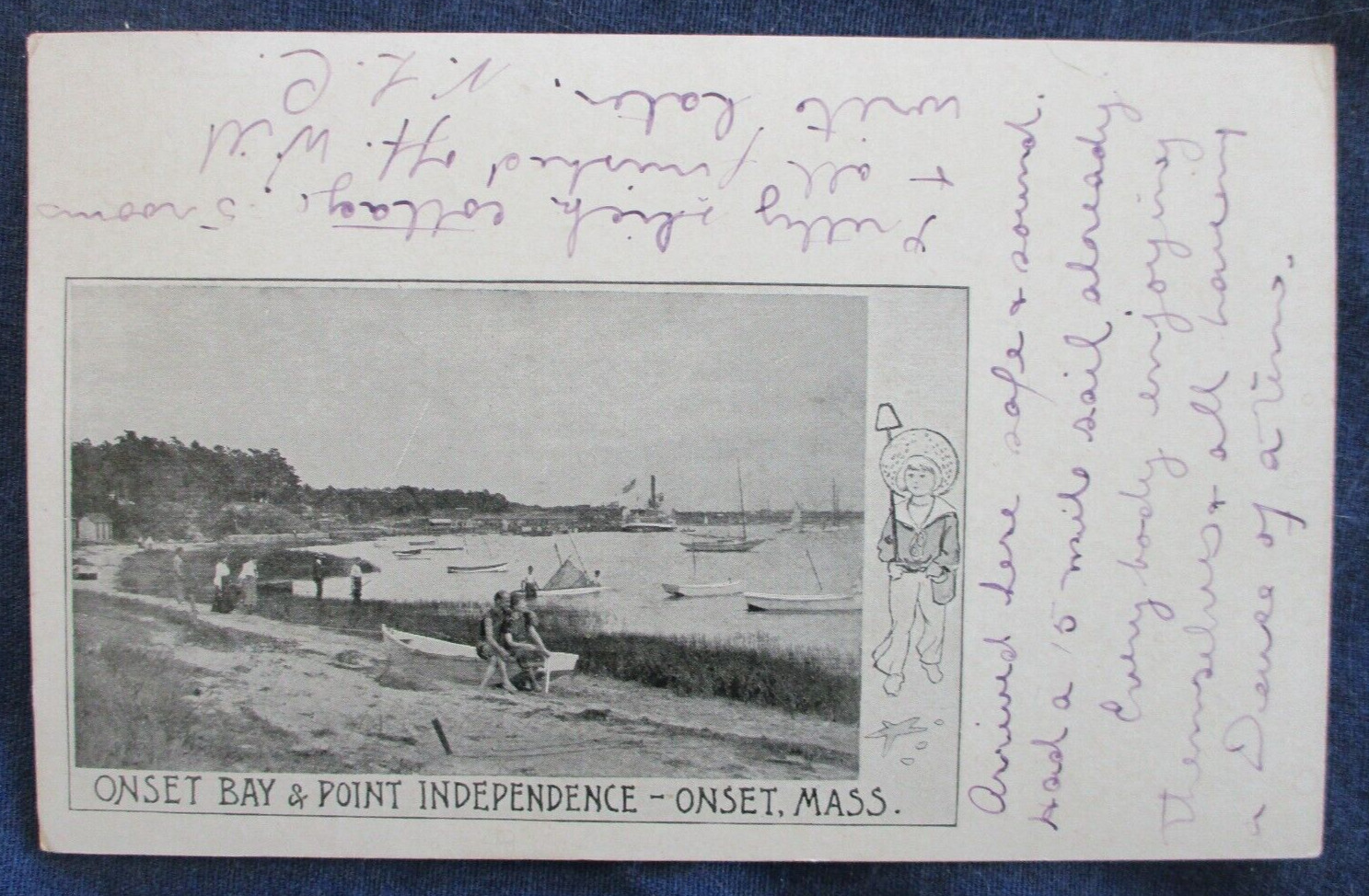 1905 Onset Massachusetts Bay & Point Independence Postcard & Cancel