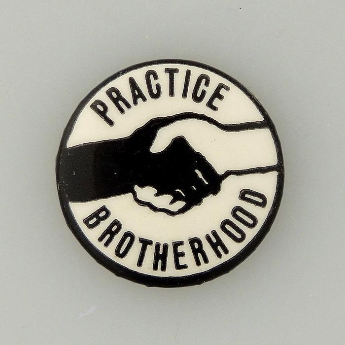 Practice Brotherhood SNCC Civil Rights Handshake Black Power Cause Pinbck Button